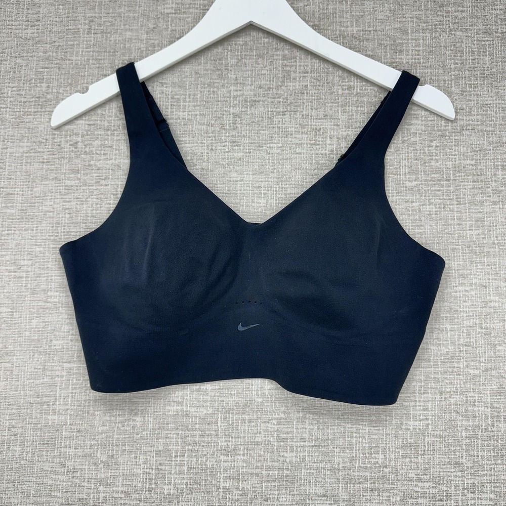 Nike‎ Dri-FIT Sports Bra Womens Large A-B Black Adjustable Strap Athletic